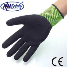 NMSAFETY EN388 13g Geen Nylon Beschichtung schwarz Latex Handschuhe / Schaum Nitril Handschuhe / Sicherheitshandschuh aus China